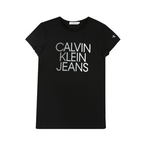 Calvin Klein Jeans Tričko  stříbrná / černá