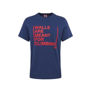 THE NORTH FACE Funkční tričko 'WALLS ARE FOR CLIMBING'  červená / tmavě modrá
