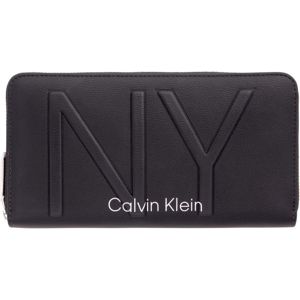 Calvin Klein Peněženka 'NY SHAPED ZIPAROUND LG'  černá