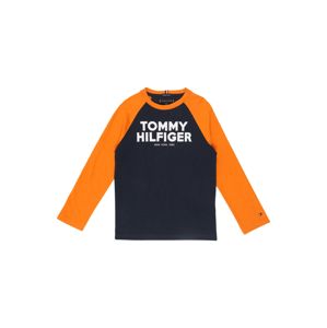 TOMMY HILFIGER Tričko 'COLOR BLOCK RAGLAN TEE L/S'  tmavě modrá / oranžová