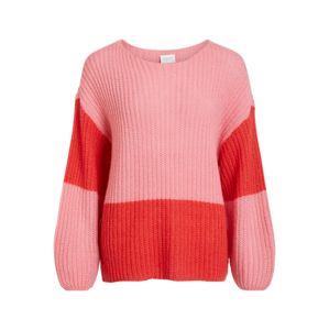 VILA Maxi svetr  růžová / červená