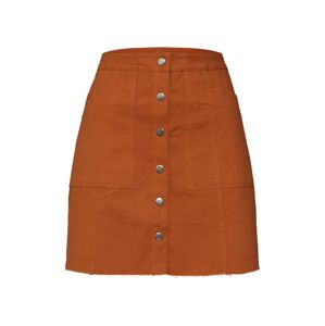 Missguided Sukně 'Button Through A Line Mini Skirt'  rezavě hnědá