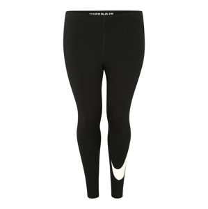 Nike Sportswear Legíny 'W NSW LEGSEE LGGNG SWOOSH PLUS'  černá / bílá