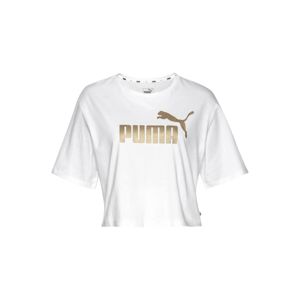 PUMA Funkční tričko 'ESS Metallic'  zlatá / bílá