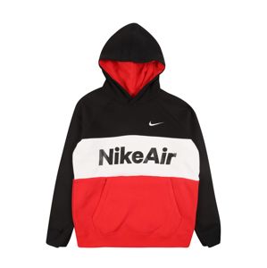Nike Sportswear Mikina 'AIR PO'  červená / černá / bílá