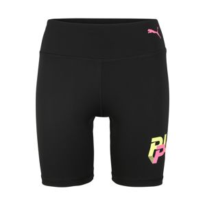 PUMA Sportovní kalhoty  černá / limetková / svítivě růžová