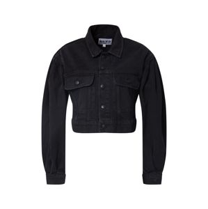 NA-KD Přechodná bunda 'puff sleeve oversized denim jacket'  černá