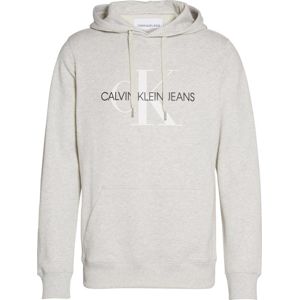 Calvin Klein Jeans Mikina 'MONOGRAM'  světle šedá / černá / bílá
