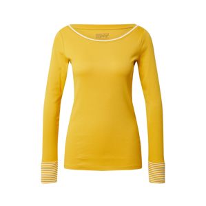 ESPRIT Tričko 'NOOS Rib'  bílá / zlatě žlutá