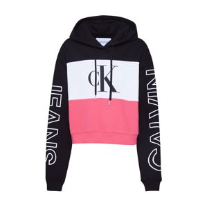 Calvin Klein Jeans Mikina  černá / bílá / pink