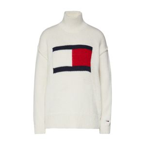 Tommy Jeans Svetr 'Tommy Flag Sweater'  offwhite