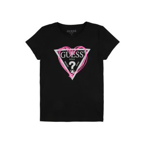 GUESS KIDS Tričko  černá / pink / bílá