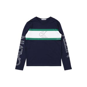 Calvin Klein Jeans Shirt 'LOGO COLOUR BLOCK LS'  námořnická modř