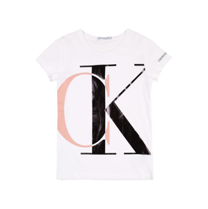 Calvin Klein Jeans Tričko  bílá / černá / růžová