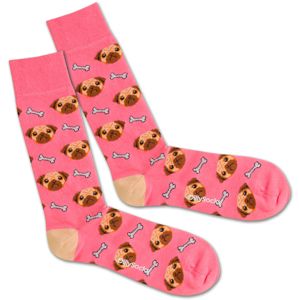 DillySocks Ponožky 'Dog Love'  hnědá / pink / bílá
