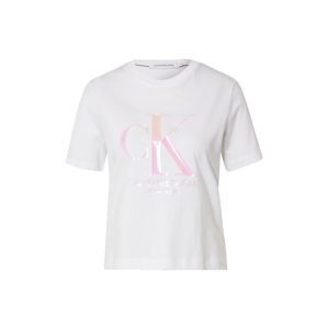 Calvin Klein Tričko 'IRIDESCENT'  bílá / pink