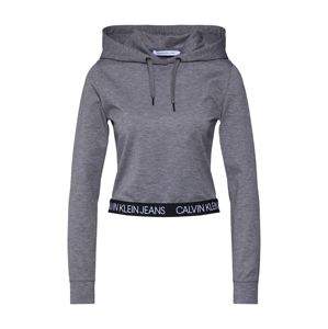 Calvin Klein Jeans Mikina 'LOGO ELASTIC MILANO HOODIE'  šedá