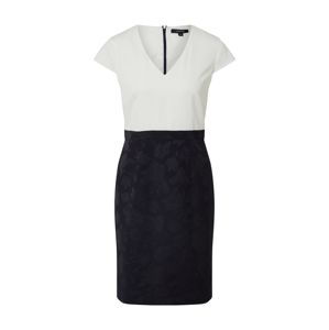 COMMA Pouzdrové šaty  bílá / kobaltová modř