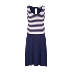 ESPRIT Letní šaty 'Layering'  námořnická modř / bílá