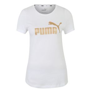 PUMA Funkční tričko 'ESS+ Metallic'  zlatá / bílá