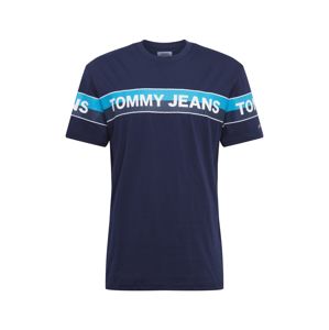 Tommy Jeans Tričko 'TJM DOUBLE STRIPE LOGO TEE'  námořnická modř