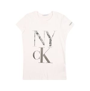 Calvin Klein Jeans Tričko  bílá / černá / šedá / kouřově šedá