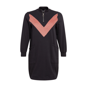 Zizzi Košilové šaty 'Meluna'  černá / růžová