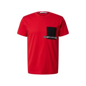 Calvin Klein Tričko  červená / černá / bílá