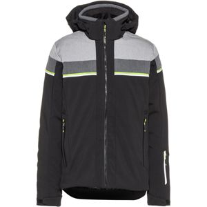 CMP Outdoorová bunda  černá / světle šedá / šedý melír / svítivě zelená