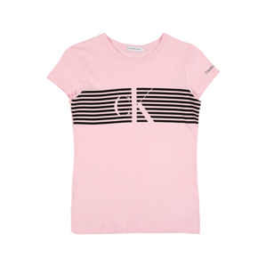 Calvin Klein Jeans Tričko 'STRIPED MONOGRAM'  růžová