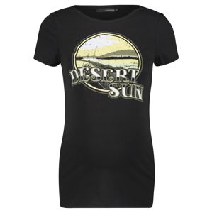 Supermom Tričko 'Dessert Sun'  bílá / černá / světle žlutá