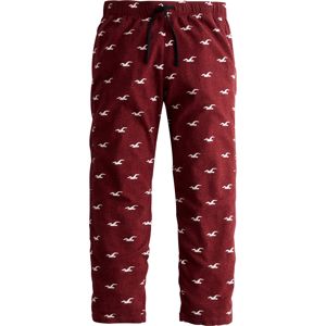 HOLLISTER Pyžamové kalhoty  burgundská červeň / bílá