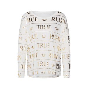 True Religion Tričko  zlatá / bílá